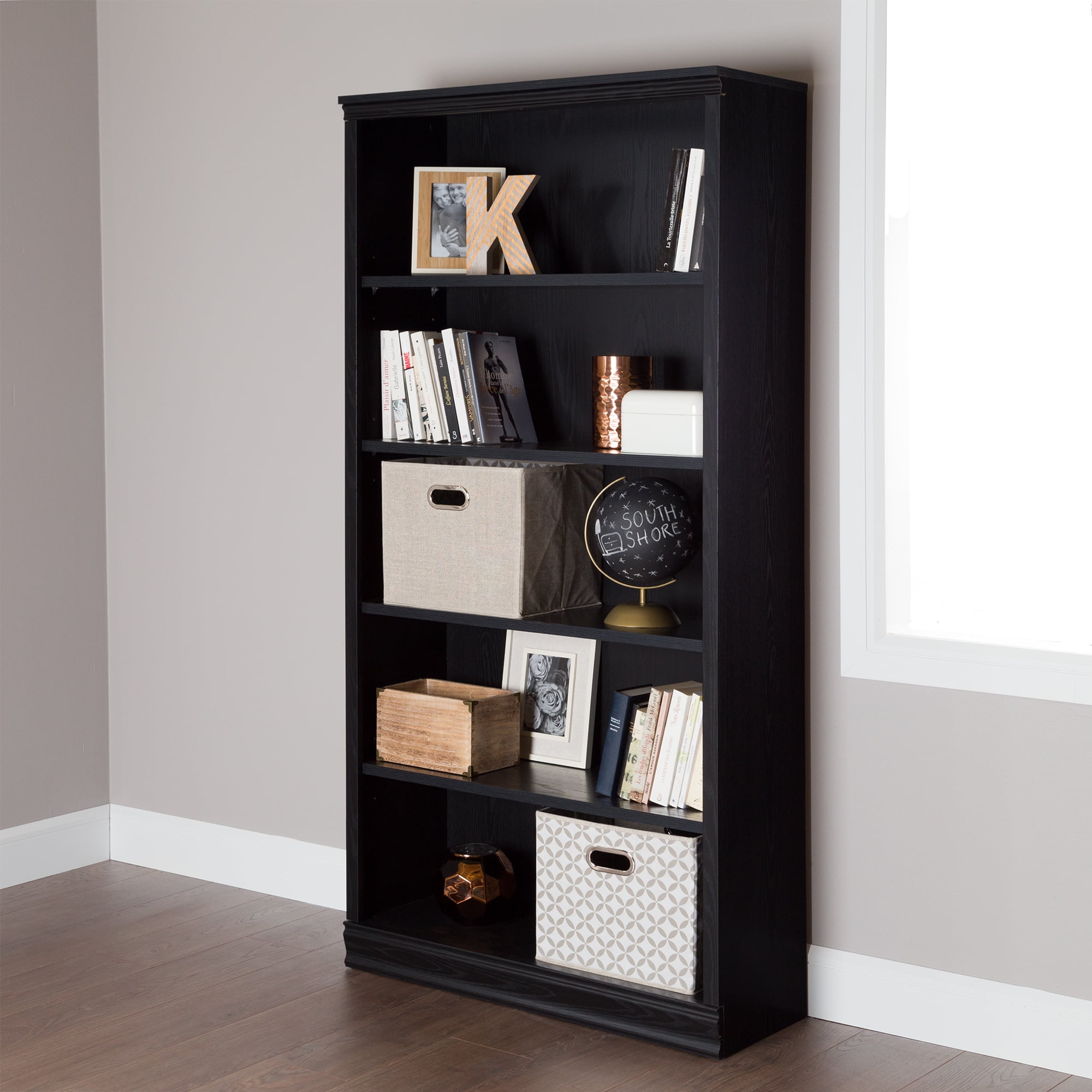 South Shore Morgan 5-Shelf 71 1 2" Bookcase, Multiple Finishes by South Shore