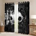 thumbnail image 2 of Erosebridal Black Soccer Curtains for Living Room (42Wx84L),Geometric Plaid Curtains and Drapes (42Wx84L),Sport Gamer Curtains Pack of 2,Buffalo Room Decor, 2 of 6