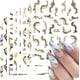 thumbnail image 1 of 9 Sheets Gold Nail Art Decals Graffiti Nail Art Stickers 3D Black Gold Stripe Line Marble Wave Nail Decals French Nail Design DIY Self-Adhesive Colorf, 1 of 4