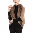 thumbnail image 2 of SWSMCLT Women's Soft Cardigan Knit 3/4 Sleeve Batwing Sleeves Cardigan Sweater Sweater Crop Thermal Khaki One Size, 2 of 4