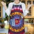 thumbnail image 6 of Colorful Tie Dye Mandala Pattern Apron-Garden Aprons for Women with Pockets-Cotton Linen Waterproof Kitchen Cooking Gardening Aprons Adjustable for Kitchen,Cooking,BBQ and Salon 33x27 Inch, 6 of 7