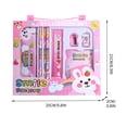 thumbnail image 3 of YIMWNYI 8-Piece Stationery Set, Pencil Case, Pencils, Ruler, Sharpener, Eraser, Notebook, Cute and Practical Design for Learning and Work, 3 of 4