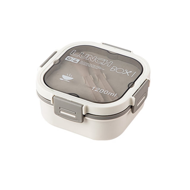 Injueey Contenedor de almuerzo apilable de 1200/1700ml, ensaladera, 4 compartimentos para comida, buen sellado, fiambrera sellada para niños, viaje Cocina y Comedor Blanco 1200M Injueey HA073026-01