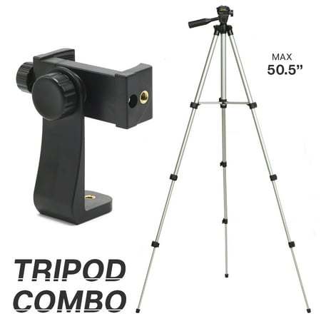 Loadstone Studio Portable 50” Tripod and Universal Cell Phone Mount for Product Portrait and Landscape Phot Video Photography ,