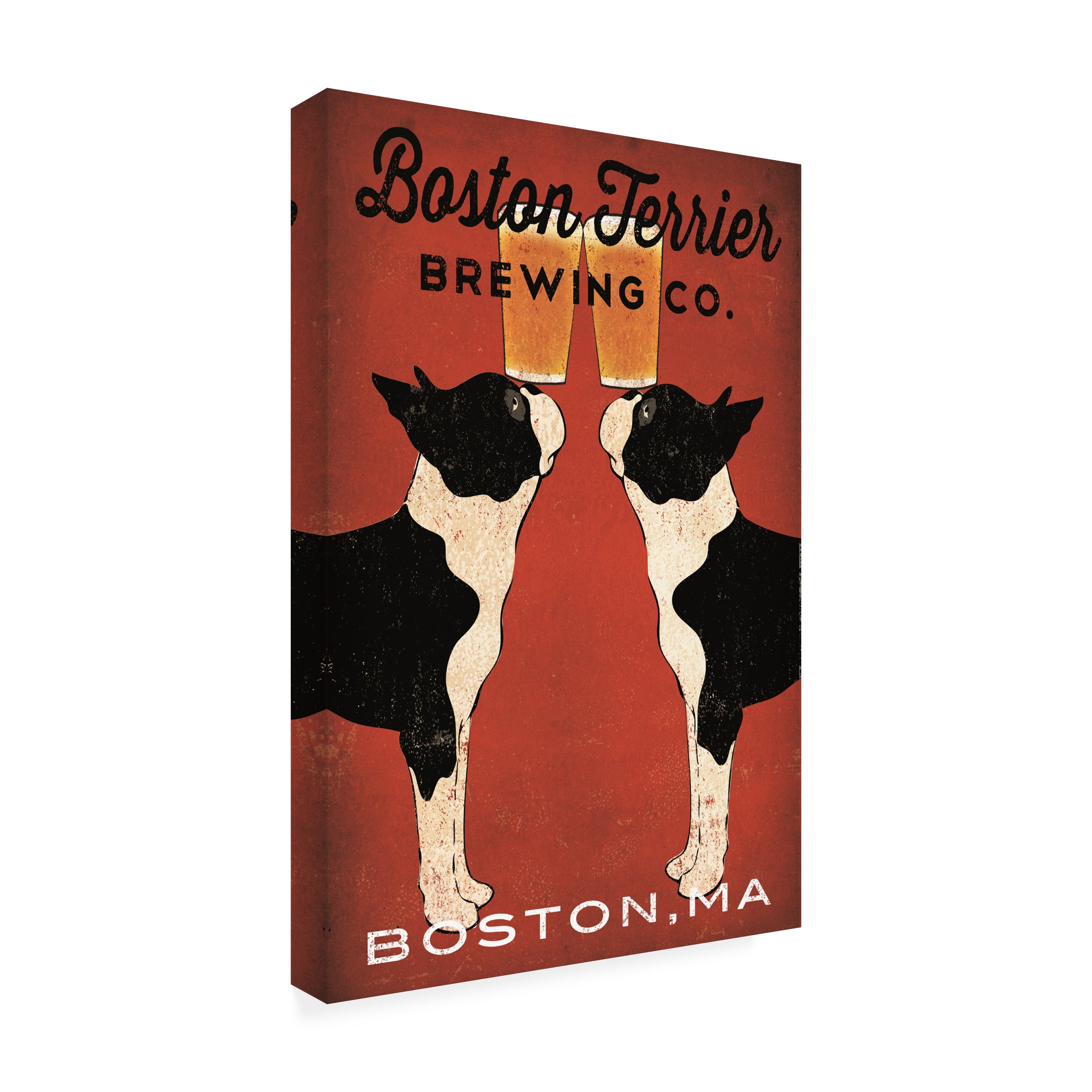 Trademark Fine Art 'Boston Terrier Brewing Co Boston' Canvas Art by Ryan Fowler