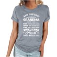 thumbnail image 1 of KIHOUT Nouveaux Hauts de Mode d'Été pour Femmes 2024, Haut pour Dames Imprimé Col Rond T-shirt à Manches Courtes Haut/chemise à Manches Courtes Col Rond Gris m, 1 of 4