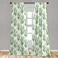 thumbnail image 5 of Ambesonne Flower Curtains, Watercolor Cactus Plant, Pair of 28"x95", Fern Green Pink, 5 of 5