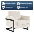 thumbnail image 4 of LeisureMod Geometric Accent Chair Upholstered Side Armchair with Black Stainless-Steel Base for Office, Living Room, Lounges Lincoln Series in Grey, 4 of 10