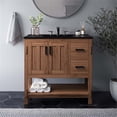 thumbnail image 2 of Modway Ashlyn 36" Wood Bathroom Vanity with Open Shelf in Walnut and Black, 2 of 11