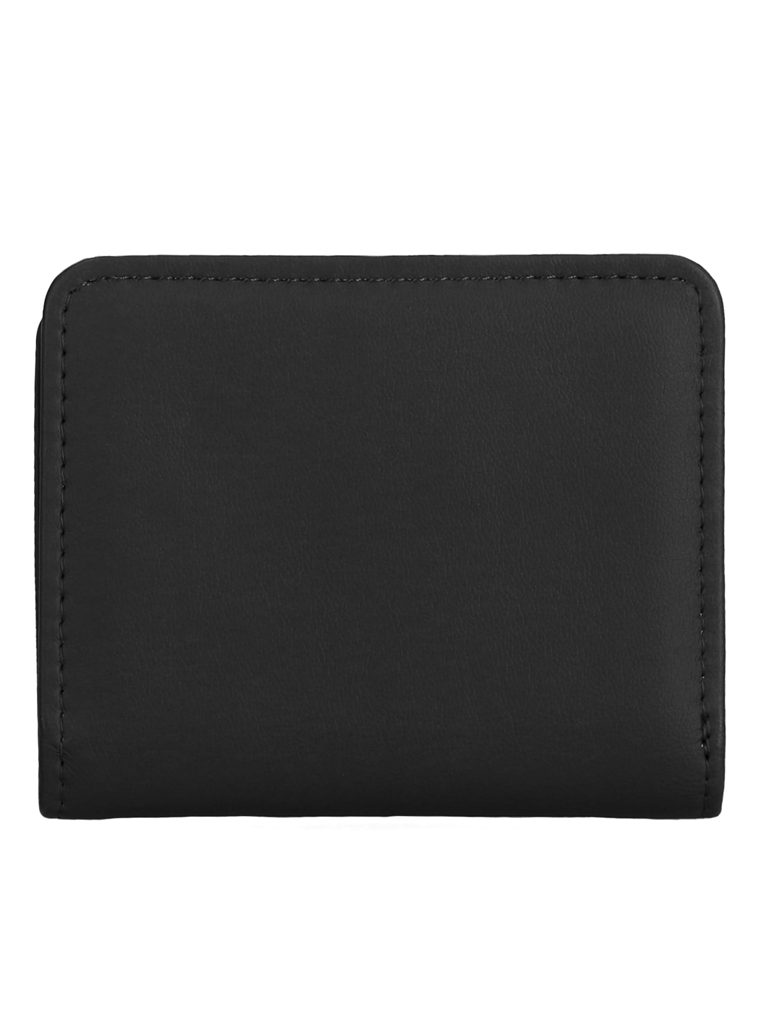 Time and Tru Women's Sharon Two Fold Wallet, Solid Black