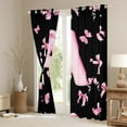 thumbnail image 3 of Feelyou Black Pink Letter Curtains Pack of 2 (42x84 Each) for Kids, Bowknot Monogrammed A Curtains Blackout, Princess Bow-tie Bedroom Curtains, Window Curtains Home Decor, 3 of 6