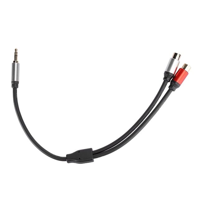Cable de audio estéreo de 3,5 mm macho a 2 RCA hembra, divisor de 2 en 2, para subwoofer, 0,3 m/11,8 pulgadas