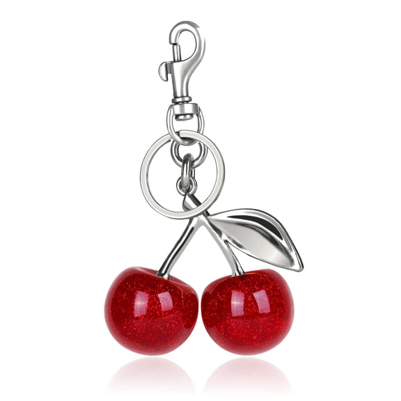 Cherry Bag Charm Cute Cherry Accessories Sparkling Purse Keychian Charms for Women.