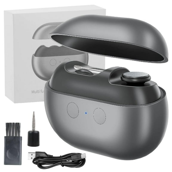 Imwing Easyclip, Imwing Nail Clipper, Vueeze Easy Clip Electric Nail Clipper & Polisher 2-in-1 with LED Light - Safe Toe & Fingernail Trimmer for Seniors, Adults, Kids, Baby (Gray)