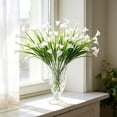 thumbnail image 6 of Gaecuw Artificial Calla Lily Bouquet, Faux Silk Flower, Realistic Floral Decor for Home Wedding Vase, with Green Leaves and Flexible STALKs, in White, 6 of 6