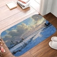 thumbnail image 5 of 1pc Winter Village Scene Absorbent Non-Slip Bathroom Thickened Flannel Rug Decor,Soft,Quick Drying,Suitable For Indoor/outdoor Use,Bathrooms,Bedrooms,Kitchens,Terrace,Laundry Rooms,16"x24", 5 of 9