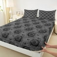 thumbnail image 3 of Manfei Romantic Rose Flower Bed Sheets for Couple, Valentines Day King Sheets, Rustic Butterfly Animal Sheet Set, Luxury Bedroom Decor, 4 Pieces, 3 of 7