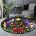 thumbnail image 6 of Round Rug, Christmas Agave Soft Washable Carpet, Non-Slip Floor Mat for Living Room Bedroom Home Decor 24 Inch, 6 of 6