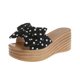 thumbnail image 2 of Mujeres Bowknot Beach Summer Pantuflas Plataforma Slope Heels Plus Size Shoes Wmkox8yii  hj789, 2 of 8