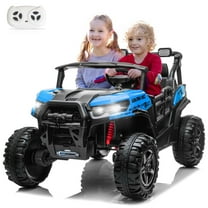 UBesGoo 24V Ride On Car UTV, 2WD/4WD 2 Seater Kid Electric Power Wheels with Remote Control, LED Lights, Spring Suspension, Music, Blue