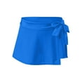 thumbnail image 4 of MIXUE Swim Suits for Women Solid Color Fashion Ribbed Side Mini Skirt Pearl Skirted Bikini Sets for Women Beach Bottoms Swimwears Beachwear,Blue,XXL, 4 of 5