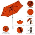 thumbnail image 6 of Costway 9' Solar LED Lighted Patio Market Umbrella Tilt Adjustment Crank Lift Orange, 6 of 9