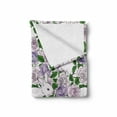 thumbnail image 2 of Natural Soft Flannel Fleece Throw Blanket, Botanic Theme Rabbits Pattern in Roses and Leaves Motifs, Cozy Plush for Indoor and Outdoor Use, 50" x 70", Baby Pink Pastel Purple, by Ambesonne, 2 of 6