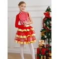 thumbnail image 2 of iiniim Kids Girls Christmas Dance One Shoulder Long Sleeve Ballet Tutu Leotard Figure Ice Skating Dress Red 8, 2 of 7