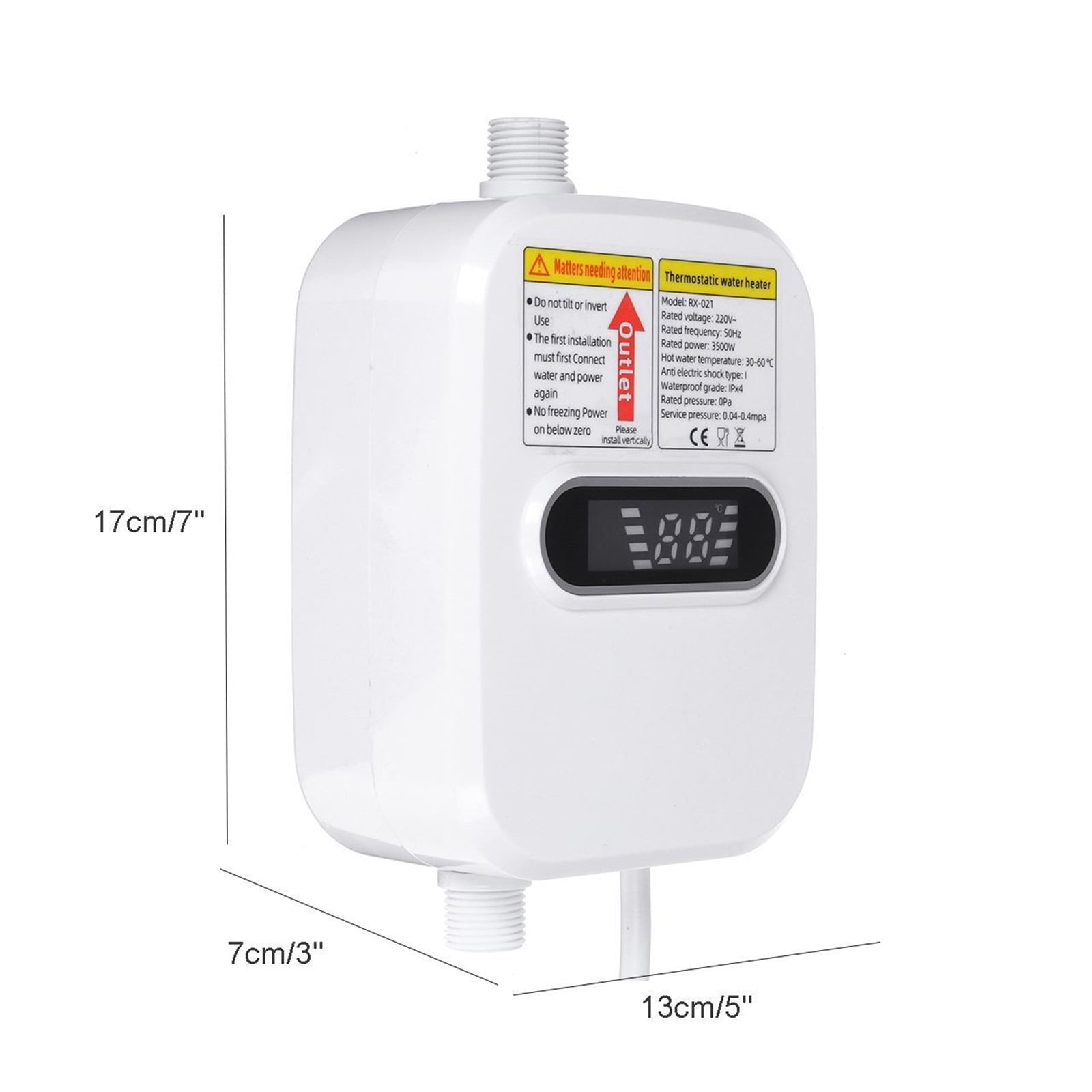 Electric Tankless 3500W Mini Instant Hot Water Heater Kitchen Faucet Tap Heating 3 Seconds Instant Heating ,Safety Protections