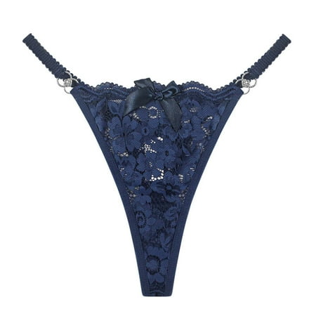 BYHONG Ladies Sexy Lace Underwear Thong Large Size Sexy Underwear Panties for Women Blue L