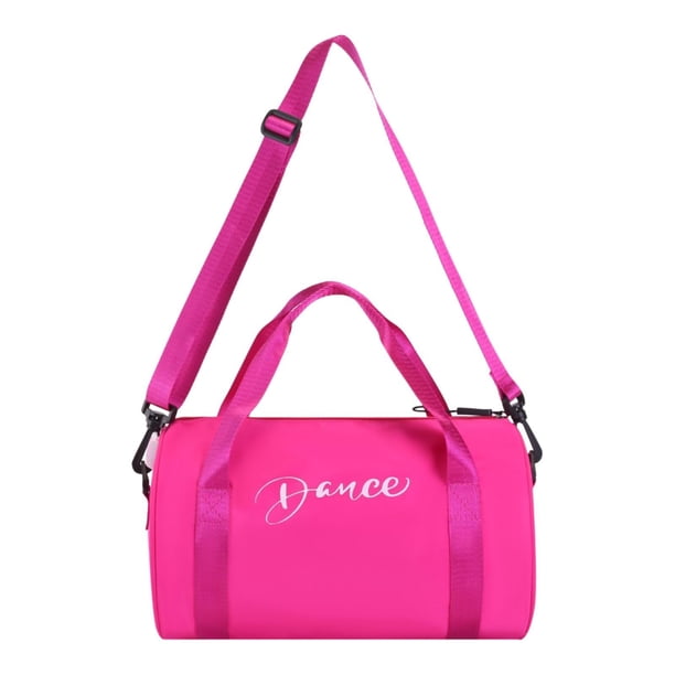 Bolsa de baile para niñas, bolsa de lona portátil para danza, ideal para gimnasia nocturna. Rosa
