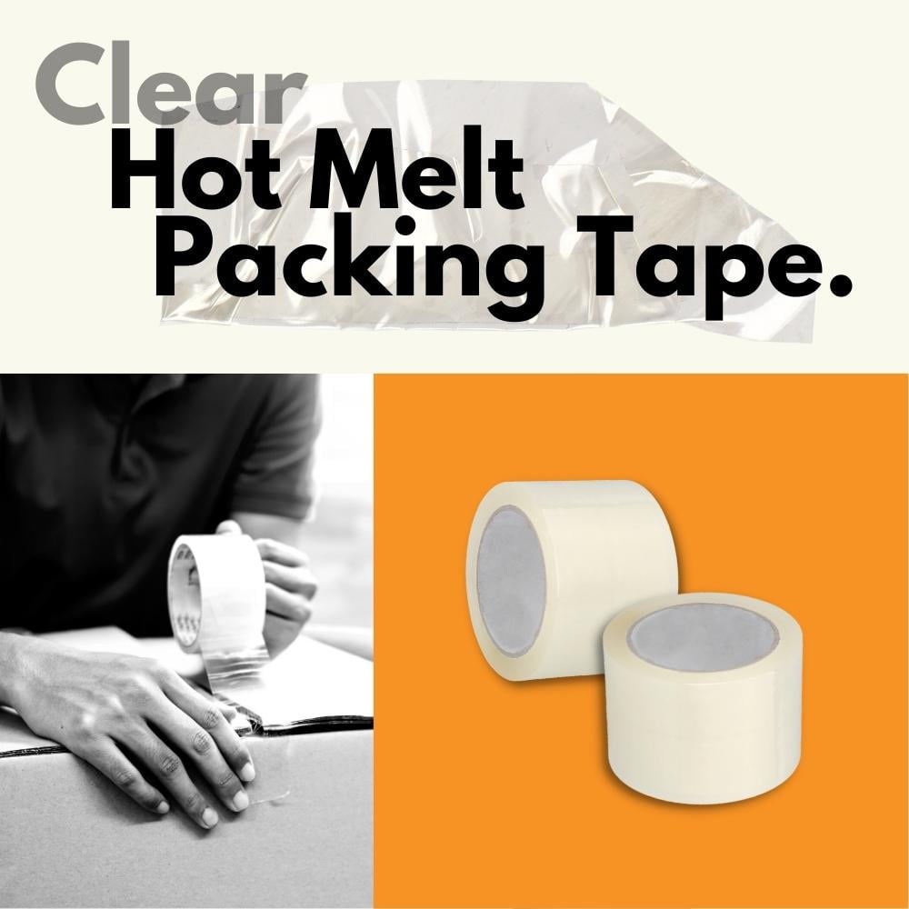 SSBM 2.83" x 110 Yards (330 Feet) Clear Hot Melt Packing Tape, Shipping & Moving Use, 2.5 Mil, 48 Rolls