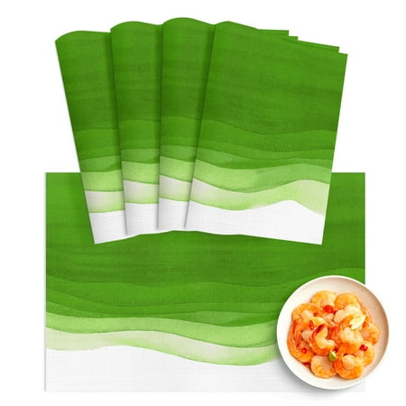 

PVC Placemats Set of 4 Ombre Green Whtie Non-Slip Place Mats Washable Dining Table Mats Heat-Resistant Easy to Clean Kitchen & Kids & Outdoor Vinyl Placemats