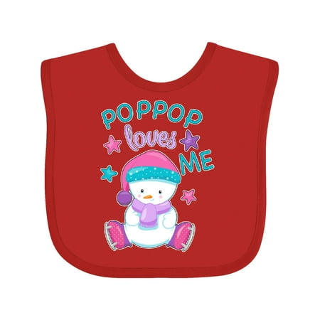 

Inktastic My Pop Pop Loves Me- cute snow baby Gift Baby Boy or Baby Girl Bib
