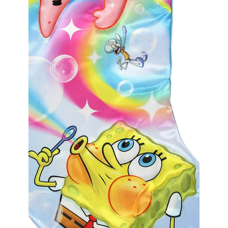 Kurt Adler Spongebob Squarepants Rainbow Christmas Stocking, 19 