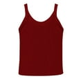 thumbnail image 5 of Women's Scoop Neck Ribbed Sleeveless Tank Top, Stretchy Casual Shirt for Workout or Everyday Summer Wear,Wine XS, 5 of 5