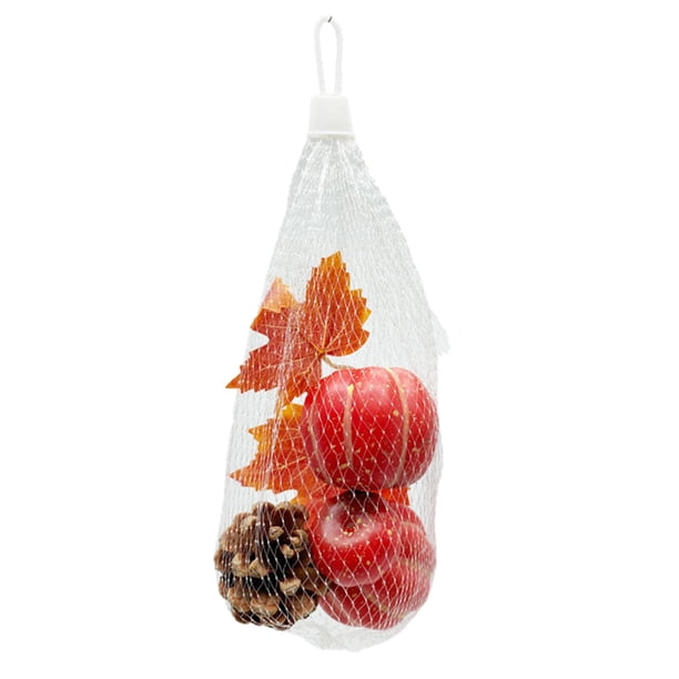 Juego de decoración de piñas con modelo de calabazas falsas de otoño, miniaccesorios de espuma de para Halloween con hojas de arce para decoración de Rojo