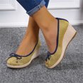 thumbnail image 5 of Women's Wedge Heel Shoes Breathable Mesh Slip On Summer Platform Flatform Wedge Sneakers Comfortable Low Heel Wedge Sandals Yellow 40, 5 of 7