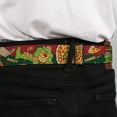 thumbnail image 4 of Nickelodeon Belt, Seatbelt Buckle Belt, Classic TMNT Turtles Pizza Party Stripe Red Green, Youth 22 to 32 Inches, 4 of 9