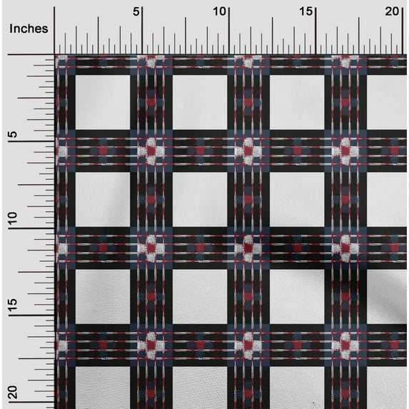 oneOone Polyester Lycra Fabric Check Ikat Print Fabric By Yard 56 Inch Wide