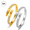 Gold and silver, variant on Adjustable Open Ring 2-Pack, 304 Stainless Steel Offset Round Crystal Accent Rings, Gold & Silver Stackable Minimalist Fashion Jewelry for Women & Men