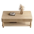 thumbnail image 6 of 47.24" Lift Top Coffee Table with Hidden Storage and Open Shelf, Solid Wood Center Table with Fluted Design & Roman Column Legs, Tool-Free Assembly for Living Room, Vintage NaturalWood, 6 of 9