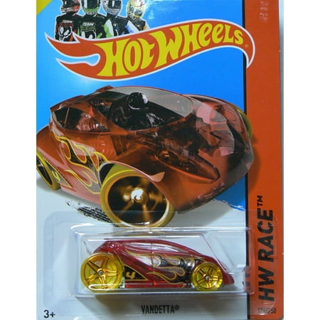 Rare African Ruby - 2014 Hw Race X-Raycers Ruby Red Vandetta w/ Yellow Tires 174/250, X-raycers Vehicle By Hot Wheels