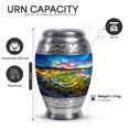 thumbnail image 2 of Yatskia Baseball Ground with Northern Lights Large Cremation Urns for Human Ashes Adult Brother and Sister, Small Memorial Keepsake Urn for Adult Ashes, (Monar 10 Inch and 3 Inch), 2 of 8