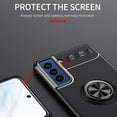 thumbnail image 2 of for Samsung Galaxy S22 Case with Ring Holder Kickstand [Support Magnetic Car Holder] Heat Dissipation Soft TPU Shockproof Frosted Back Protective Phone Case for Galaxy S22 5G 6.1", Black/Blue, 2 of 10