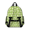 thumbnail image 3 of Green Daisy Flower Pattern Backpack for School,Cute School Bag,Schoolbag with Adjustable Shoulder Straps & Padded Back,15.25"x11.5"x5.25", 3 of 5