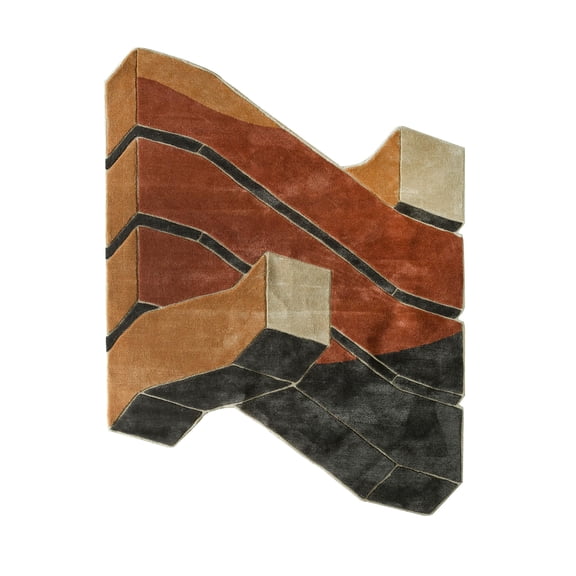 Jaipur Rugs India Modern Wool & Viscose Rugs, Pumpkin & Black Olive, 6 x 8