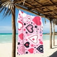 thumbnail image 2 of Valentine Love Hearts Beach Towel Camping Towel Microfiber Oversized 37" x 74" Absorbent for Seaside Camping Swimming Fitness, 2 of 5