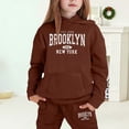 thumbnail image 2 of Gaexia Girls Outfits Set Winter Hoodie And Joggers Comfy Casual Kids Clothes With Stylish Print for Toddler To, 2 of 4