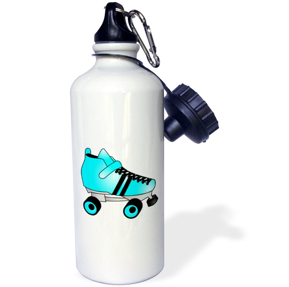 3dRose Skating Gifts Blue and Black Roller Skate, Sports Water Bottle, 21oz by Supplier Generic